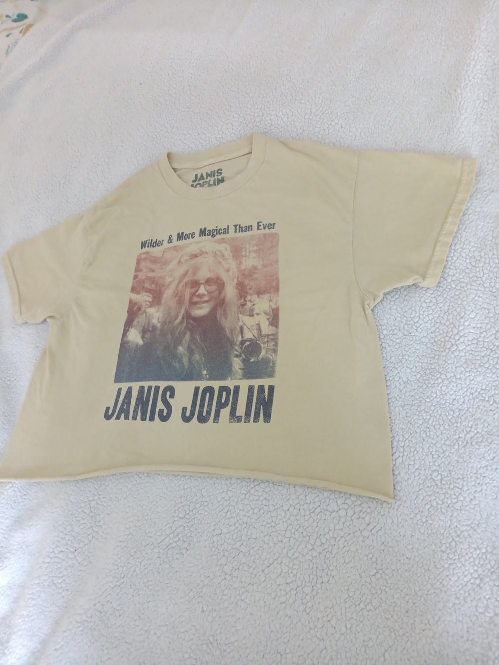 Janis Joplin Crop Graphic Tee Yellow S